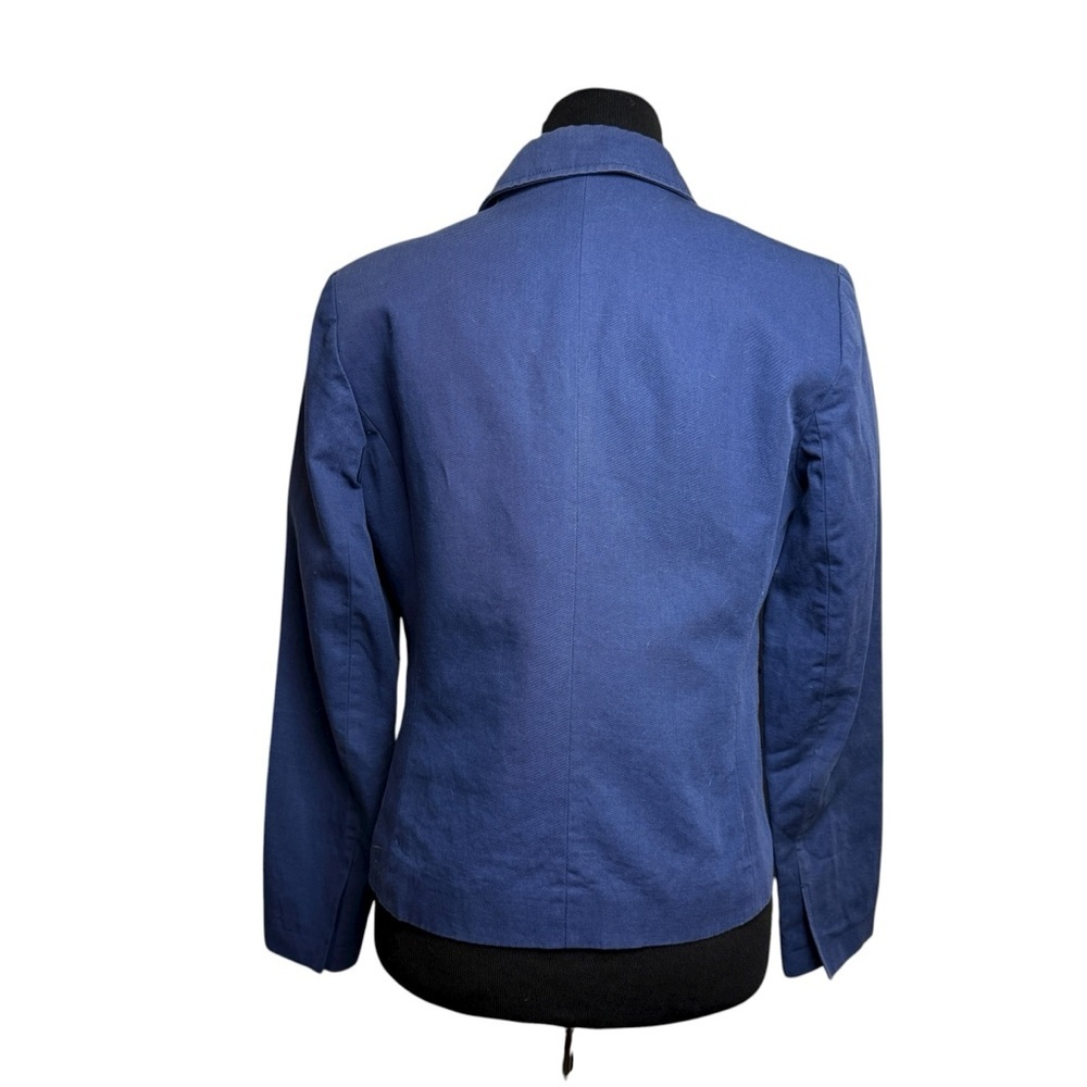 Sandro Blue Double Breasted Blazer Jacket SZ 42 10 Cotton Preppy Classic Fall - Picture 4 of 7